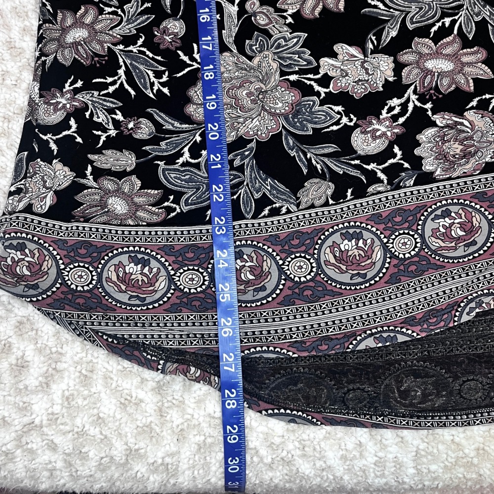Lucky Brand‎ Black Floral Paisley Print Tunic Top 3X Viscose - Picture 4 of 10